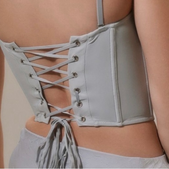 Out from Under at First Sight Corset. Color Grey. Size Small - Picture 2 of 5